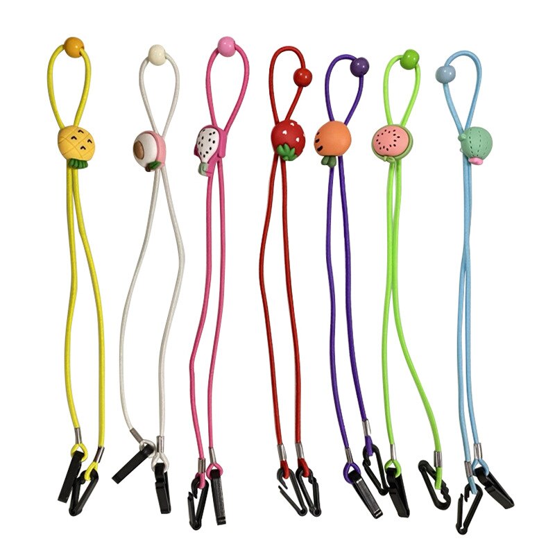 5 style réglable masque facial lanière pratique pratique support corde Anti-perte Anti-goutte masque suspendus cou Rop licou cordes: 7pcs 25cm  fruit