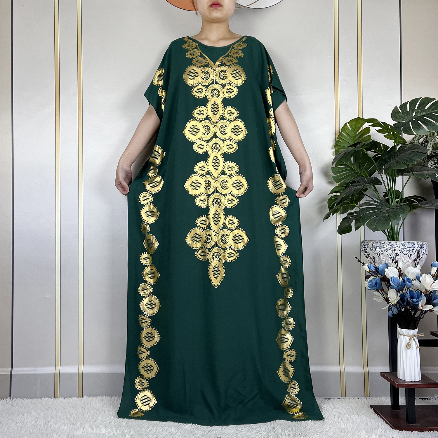 Stijl Afrikaanse Abaya Zomer Korte Mouw Losse Jurk Katoenen Moslim Maxi Femme Jurk Met Grote Sjaal Dubai Islam Casual Gewaad