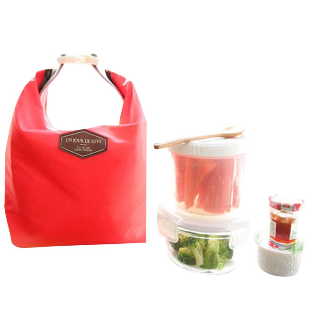 Bolsa de armazenamento de alimentos, bolsa portátil para almoço, sacola com isolamento, refrigerador, à prova d'água, bolsa de armazenamento de alimentos, estudante, escola, sacos de armazenamento #, venda imperdível l5: Red 