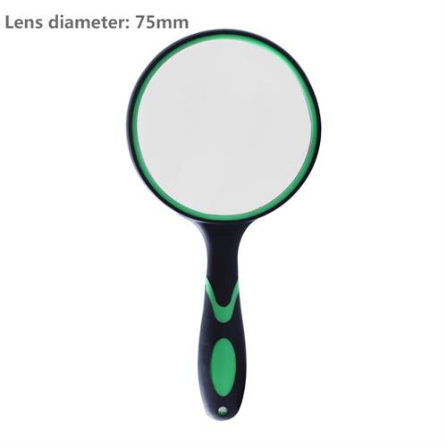 Portable 10X Magnifying Glass 60/70/80/90mm Handheld Magnifier Antique Mahogany Handle Magnifier For Reading Book Loupe Glass: 75mm