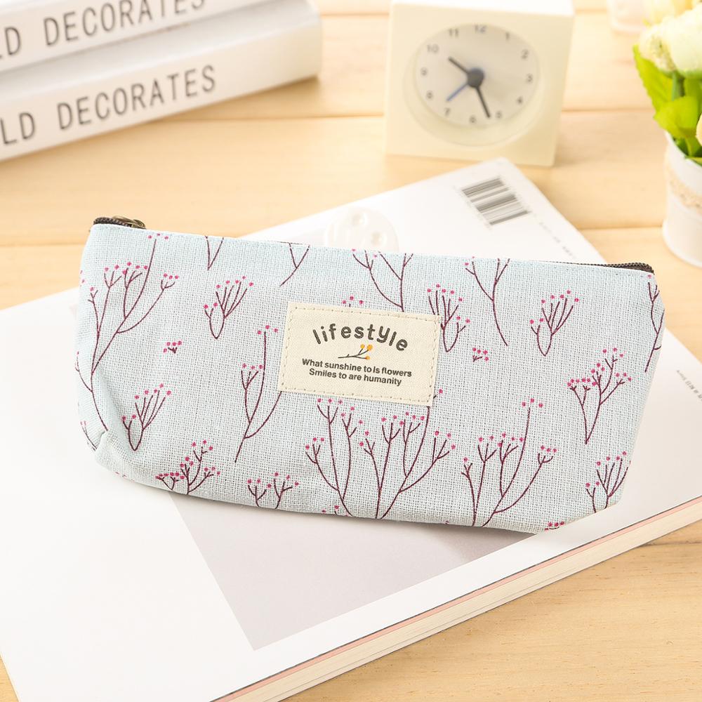 ¡Novedad de ! estuche bonito para lápices Kawaii con de flores y flores, bolsas de tela con cremallera para bolígrafos, suministros escolares para estudiantes: Type A