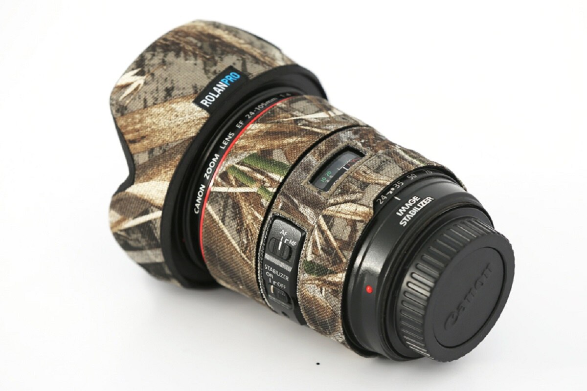 ROLANPRO Objektiv Tarnung Mantel Regen Abdeckung für Kanon EF 24-105mm f4L IST II USM Objektiv Hülse Waffen fallen Fotografie Zubehör Tuch
