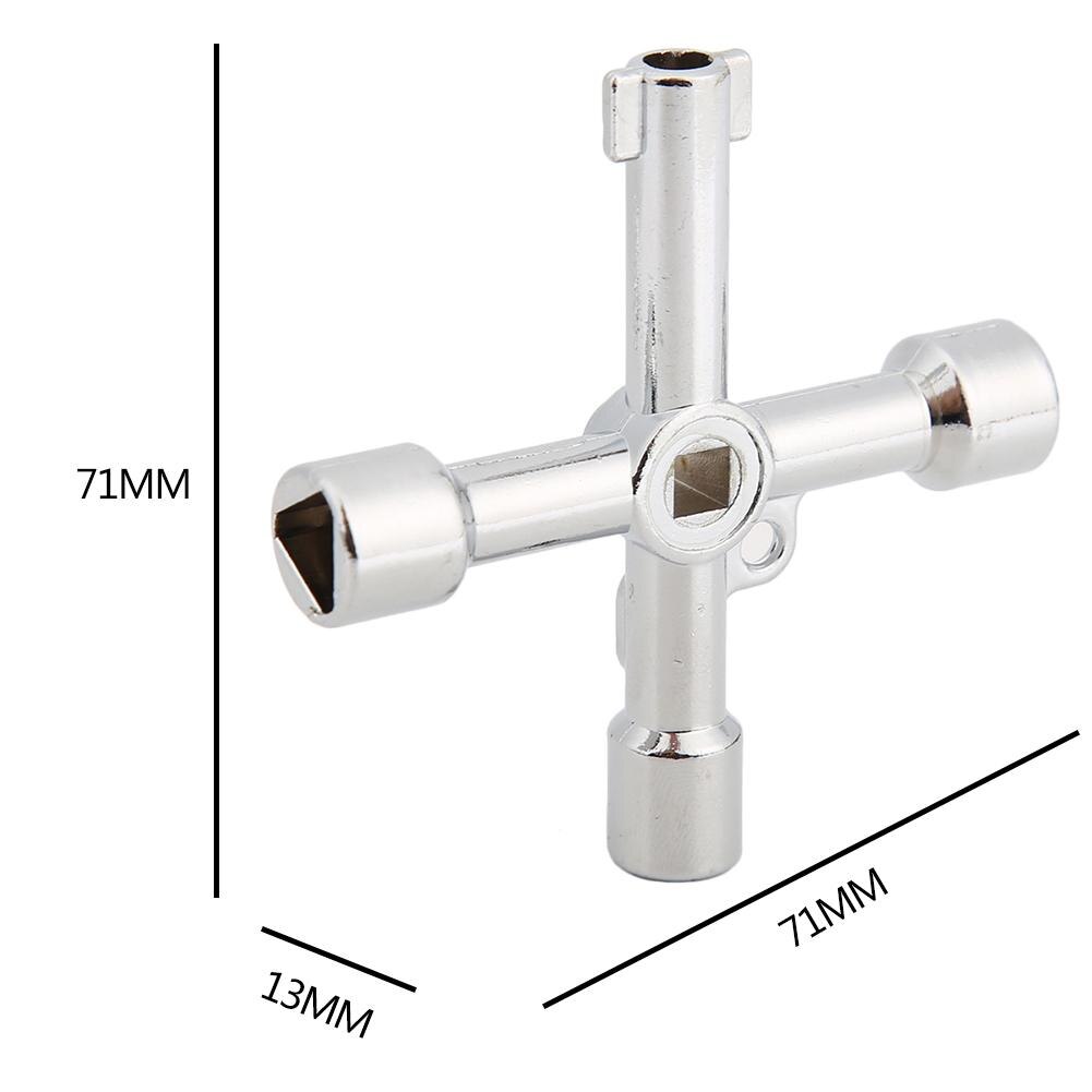 Multi-function 4 In 1 Universal Cross Key Triangle Square Key for Train Electrical Elevator Cabinet Valve Wrench Plumber Key