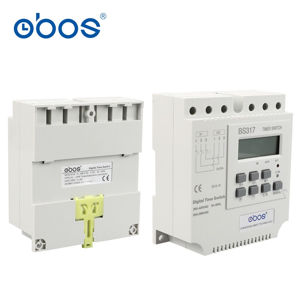 good credit good three phase 380V 25A din weekly timer digital timer with 17 times on/off time set range 1min-168H