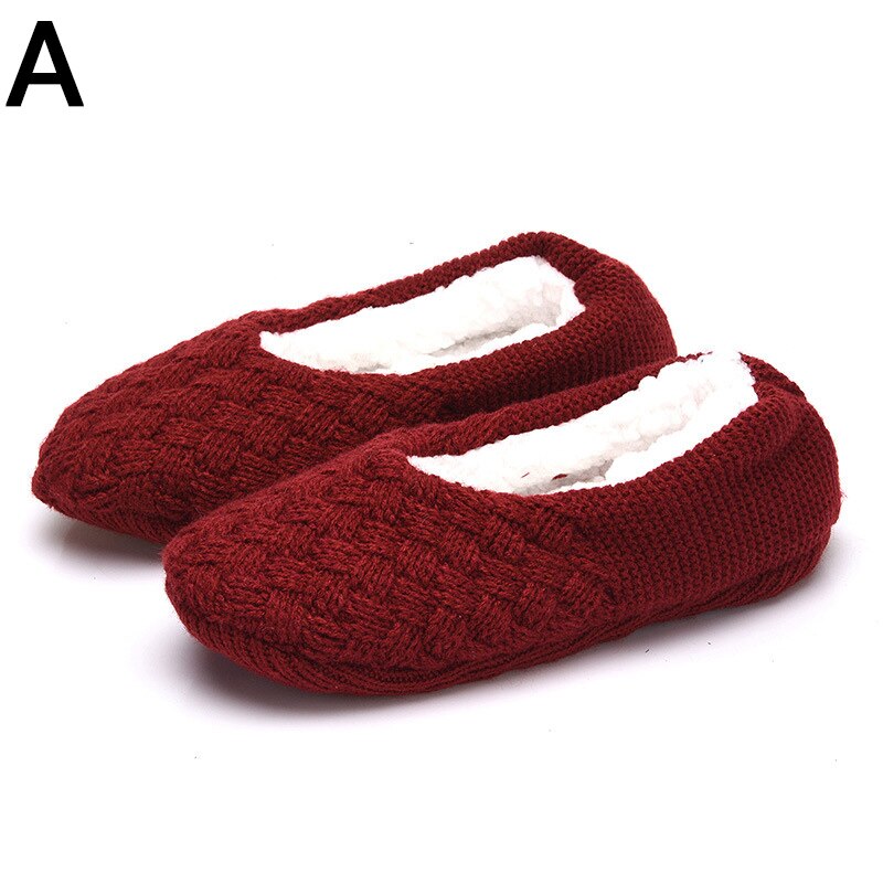 Calcetines gruesos antideslizantes para el hogar, zapatillas cálidas de felpa, calcetín de Color sólido, zapatos planos para el hogar y el dormitorio, nueva: A / 39-42