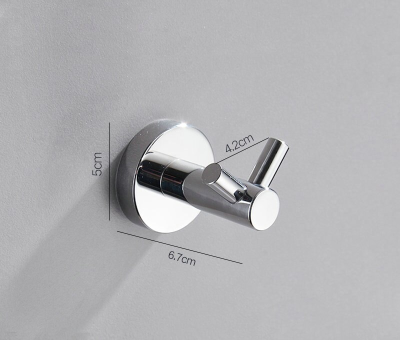 Chrome Polished Stainless Steel Single Robe Hook Wall Mounted Towel Hook Clothes Hook Bathroom Hardware: C style