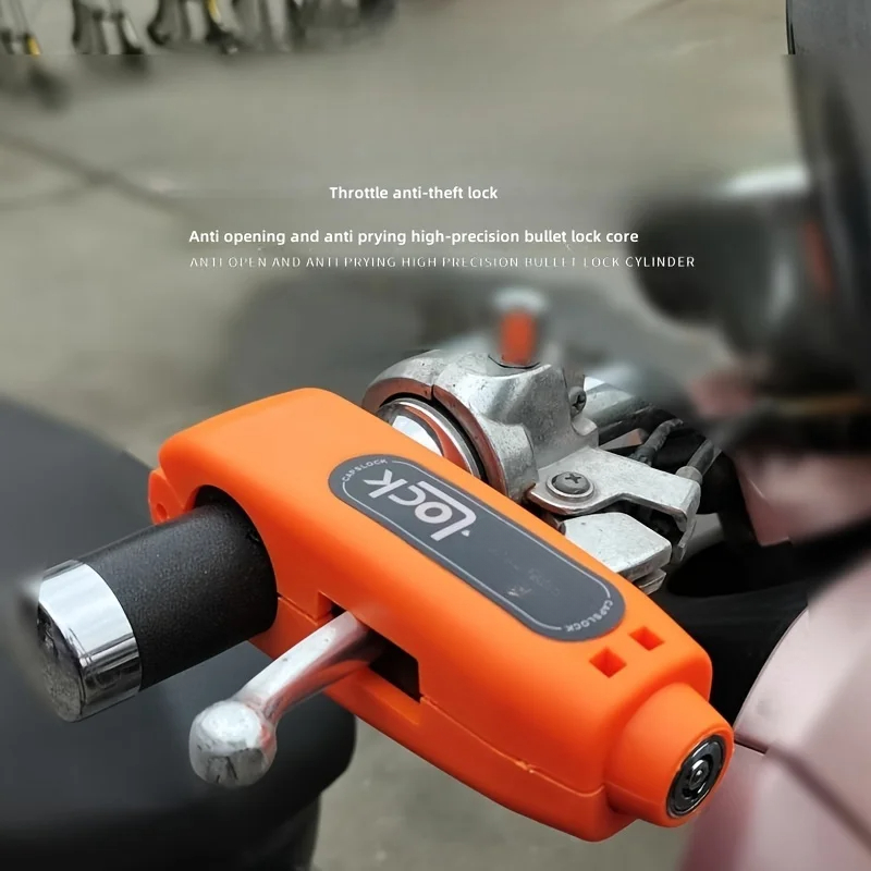 Cerradura para manillar de motocicleta, vehículo eléctrico, Scooter, bicicleta, seguro, antirrobo, acelerador, bloqueo de freno, accesorios para motocicleta