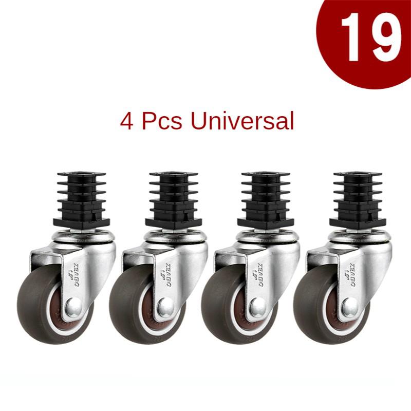 4 Stück/Los 1,5 Zoll 19/Möbel Vierkant rohr Rad Universal- Regal Edelstahl Leise Bremse Zauberer: Orange