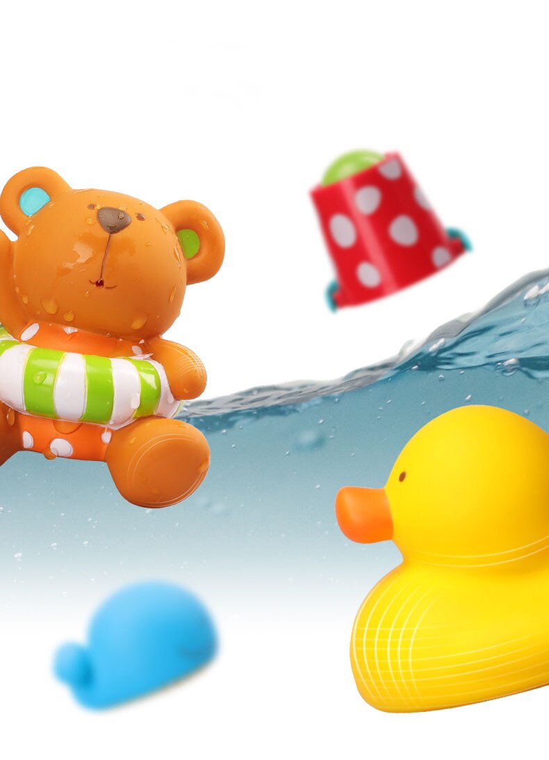 6 måneder -3 år gamle gutter og jenter badeleker dusj flytende vann andungen leker dress: Urverk teddy