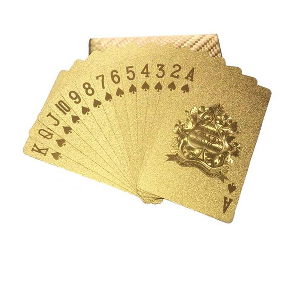 Ét dæk guldfolie poker euro stil plast poker spillekort vandtætte kort gambling brætspil sort guld
