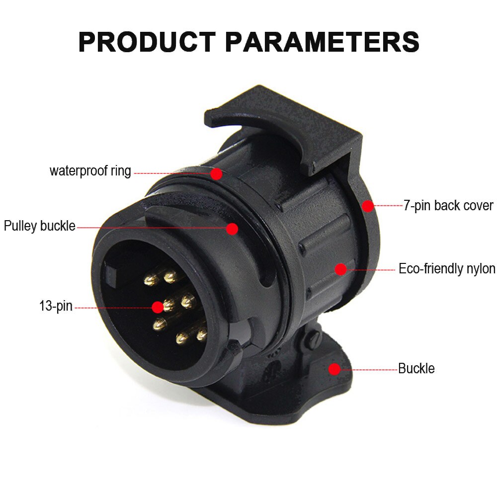 Adattatore Presa Rimorchio Duokon Da 13 Pin A 7 Pin: Convertitore 12V Plug-and-play, Impermeabile