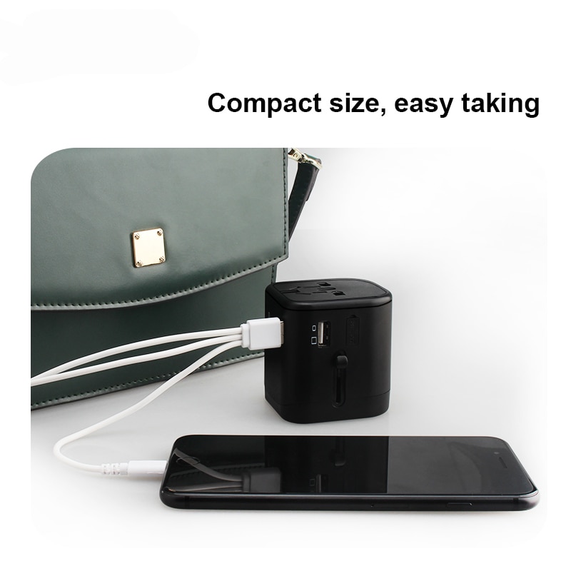 International Travel Adapter Multi Stecker 2 Sicherung Schützen Universal Adapter Ladegerät mit Typ C und 3 USB Lade Ports
