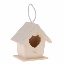 Bird Nest Natural Wood House Heart Shaped Parrot Wall Mounted Hanging Bird Cage Parrot