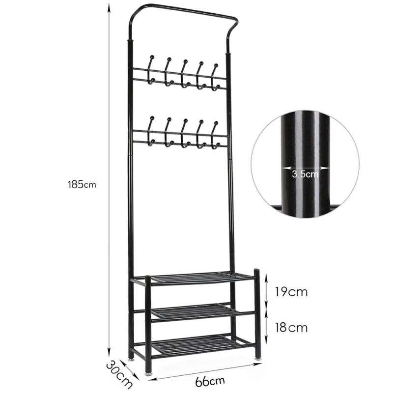 Soportes de almacenamiento para colgar ropa, estante de almacenamiento Simple de Metal y hierro, percha de suelo para ropa de pie, muebles de dormitorio: 01