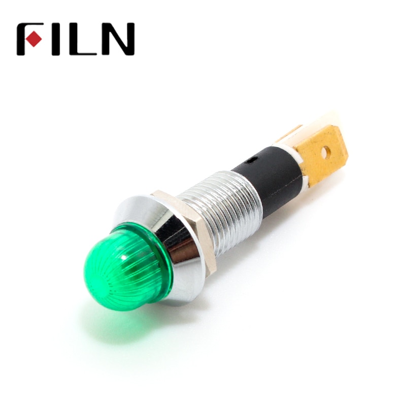 10mm led-valo punainen keltainen sininen vihreä metalli 6v 36v 110v 220v 12v led-merkkivalo nastoilla