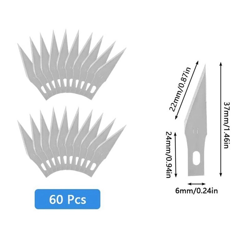 Art Carving Knife 6 Pcs Exacto Knife Upgrade Precision Carving Craft Knife Hobby Knife With 60 Pieces Blades For Cutting