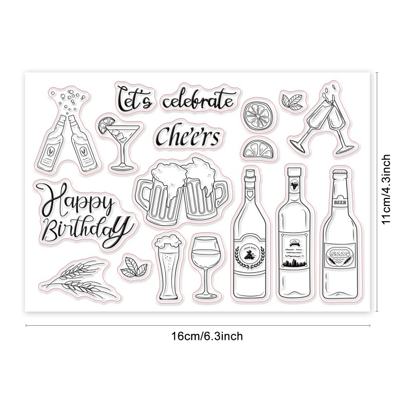 1 vel kalender planner siliconen duidelijke stempels maand week datum tijd transparante stempels voor het maken van kaarten DIY 6,3 x 4,3 inch: Zilver