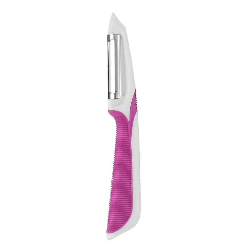 Cuchillo pelador de patatas multifuncional de acero inoxidable para el hogar, herramienta de cocina para pelar verduras y frutas: Blanco