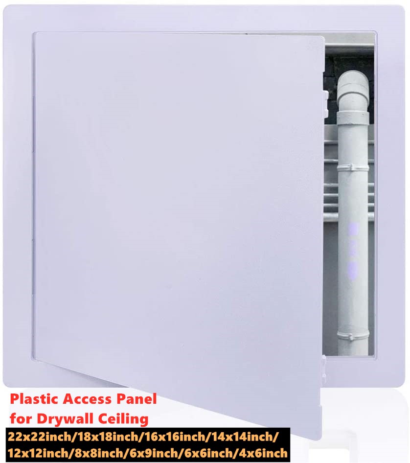 Plastic Access Panel for Drywall Ceiling 4x6inch-18x18inch Reinforced Plumbing Wall Access Doors Removable Hinged White