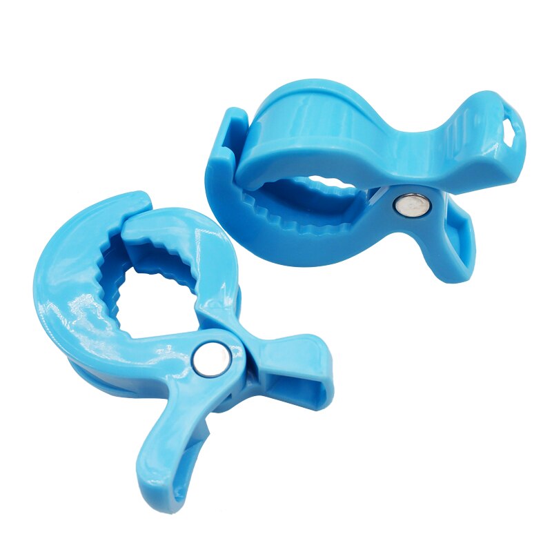 2 Stk/partij Baby Kleurrijke Autostoel Accessoires Plastic Kinderwagen Speelgoed Clip Kinderwagen Wandelwagen Peg Om Haak Cover Deken Klamboe clips: Blue