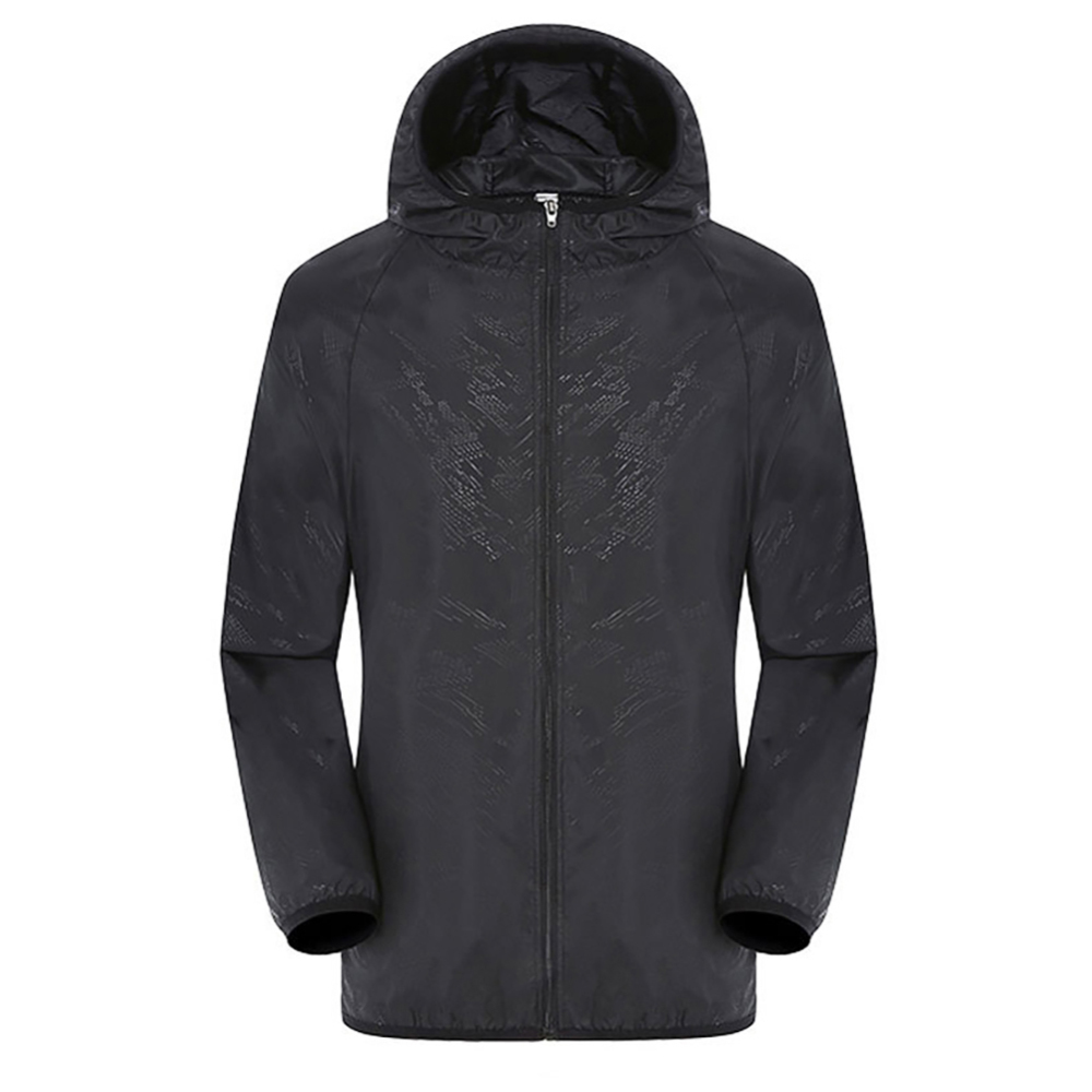 Cyclisme vestes à capuche Anti-UV séchage rapide Camping randonnée veste femmes hommes plein air Sport escalade S-4XL grande taille: Black / S