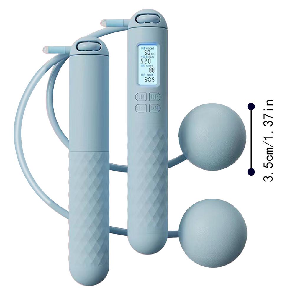 Cuerda de saltar ponderada, cuerda de saltar sin cuerda para Fitness con contador inteligente, cuerda de saltar inalámbrica para accesorios de Fitness: Azul