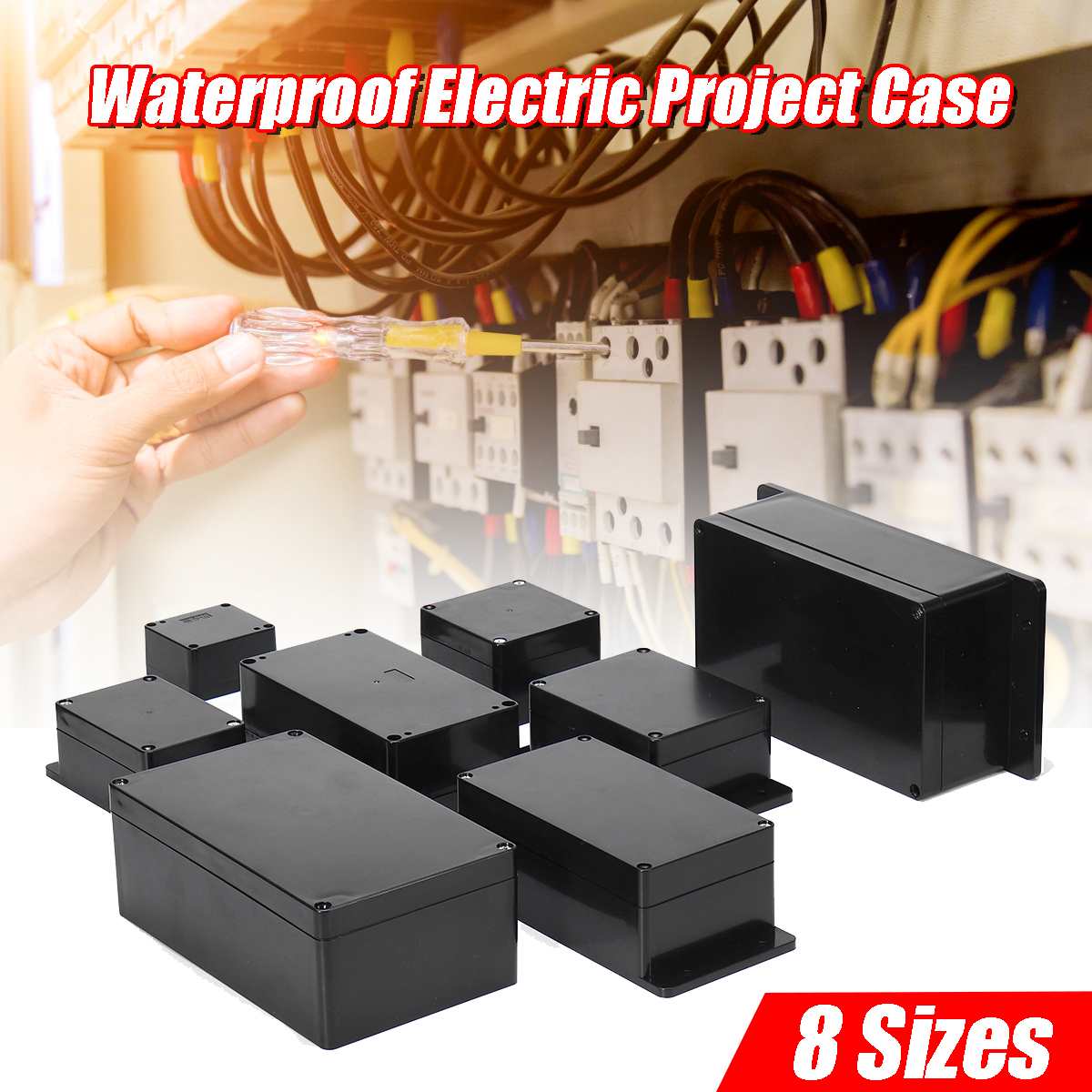 Black Color Waterproof Plastic Enclosure Box Electronic Housing Instrument Case Electrical Project Outdoor Junction Box