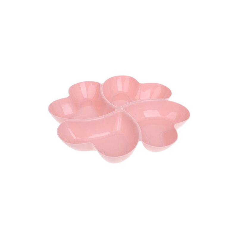 Heart Shaped Fruit Platter Plates Storage Box Dried Fruit Snack Plates Divided Candy Dessert Plate Container#1: S pink