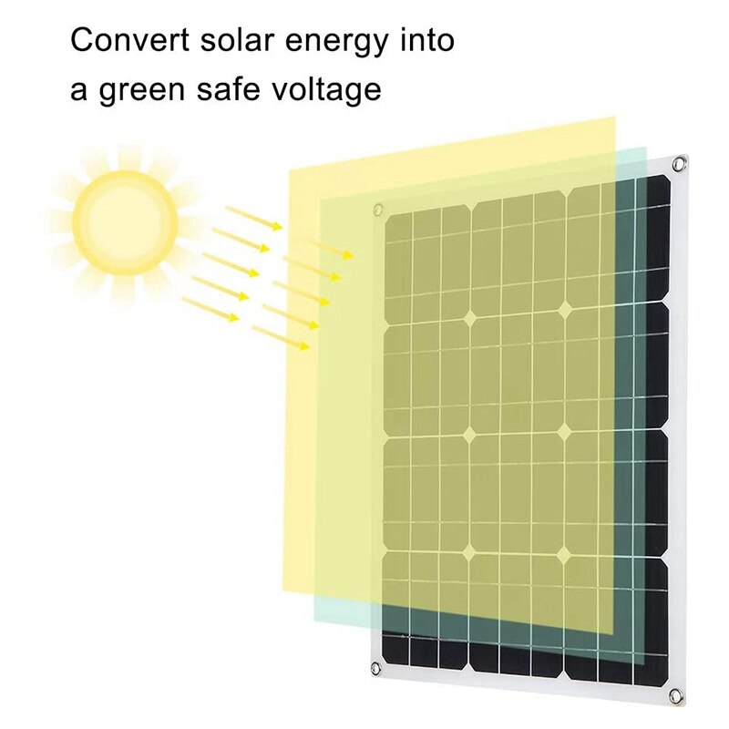 40W Solar Charger 18V Waterproof Mono Solar Panel Cells Portable For Outdoor Car Camping Hiking Climbing Solar Panel