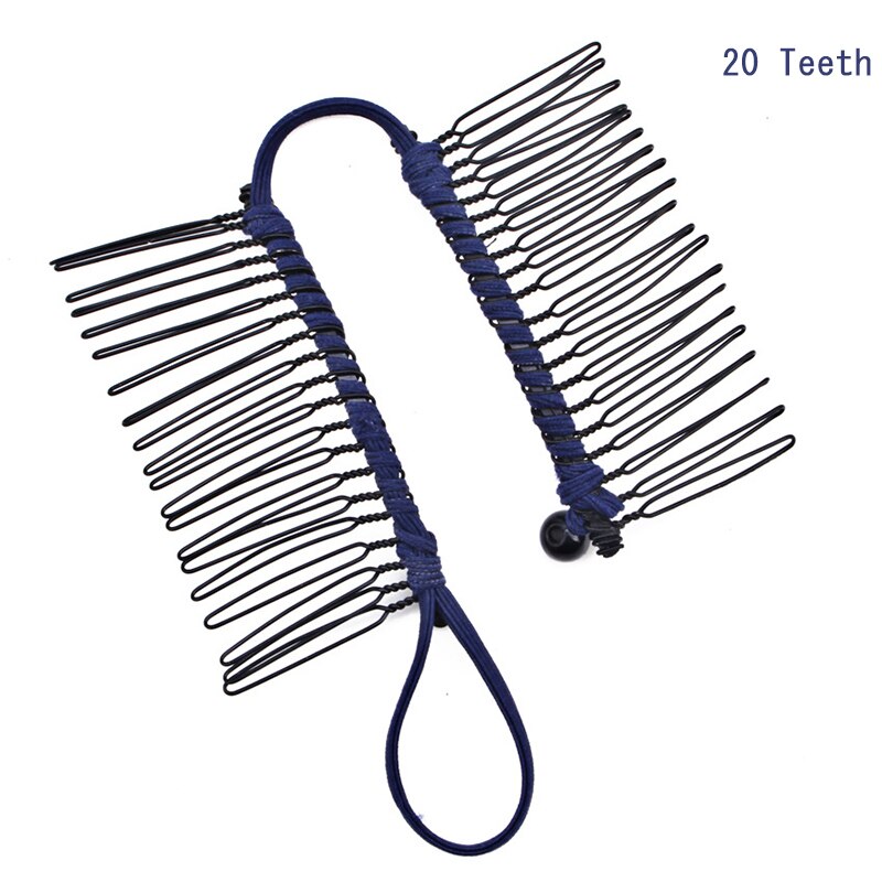Pince banane pour cheveux épais, naturels, bouclés, Vintage, extensible, multi-styles, peigne, accessoires pour cheveux: 20 Blue