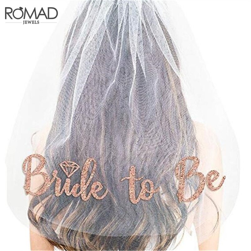 Benodigdheden voor een vrijgezellenfeest, sluier, bruid in spe, vergulde bruid voor een vrijgezellenfeest, bruidsdouchedecoraties, sluiers  r50