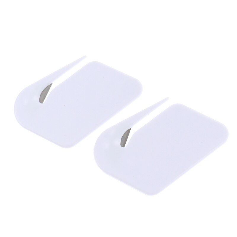 2pcs/set Plastic Letter Opener Sharp Mail Envelope Opener Safety Papers Cutter: White
