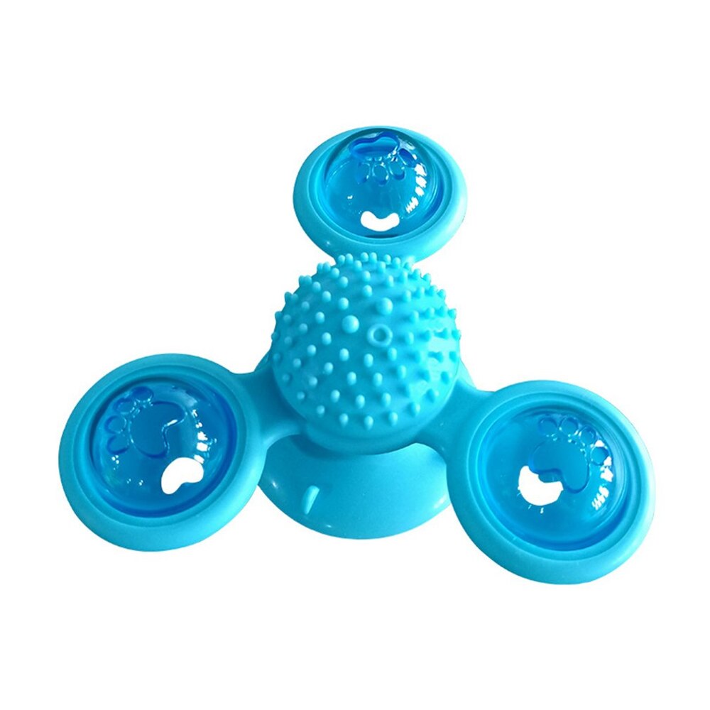 Pet Toy Interactive Cat Puzzle Training Rotary Table Ball Mill Rotating Cat Toys Cat Games Cat Supplies Cat windmill: B blue