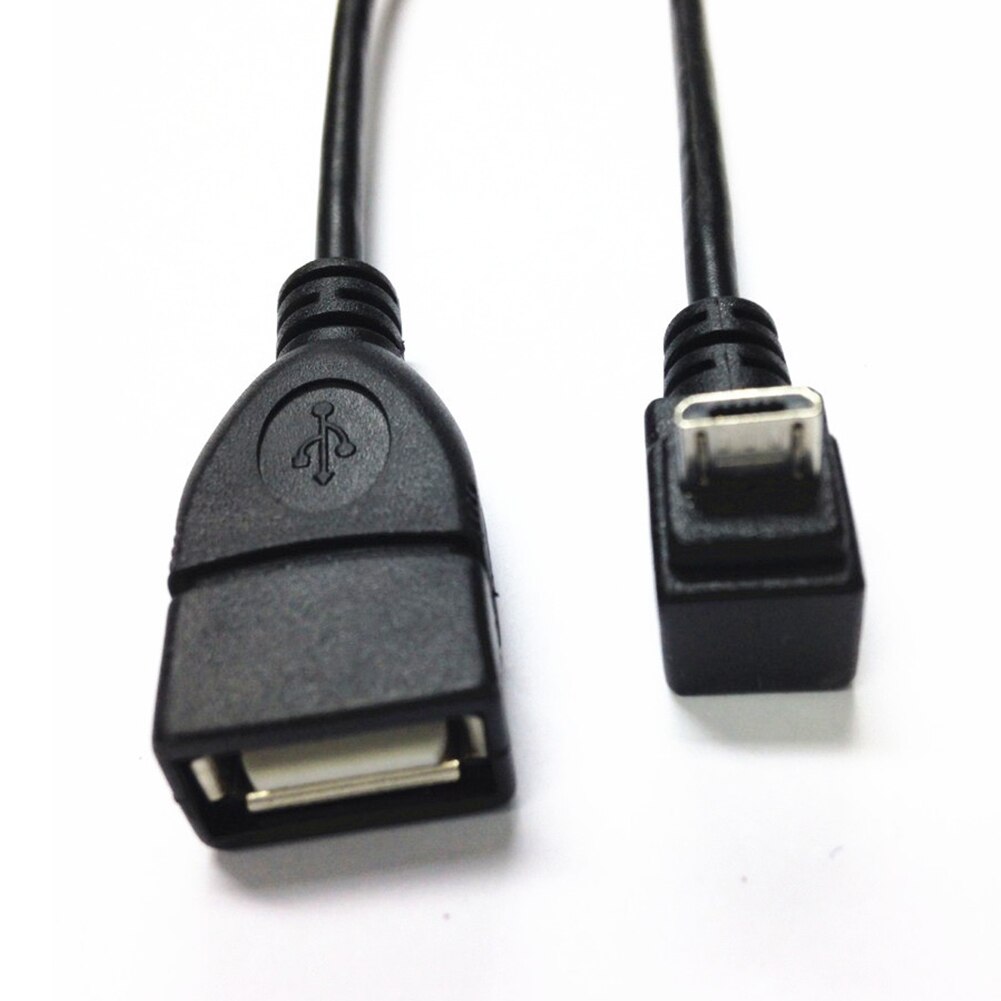 90 graders vinkel usb 2.0 a hun til mikro 5 ben usb b han retvinklet otg kort adapter kabel