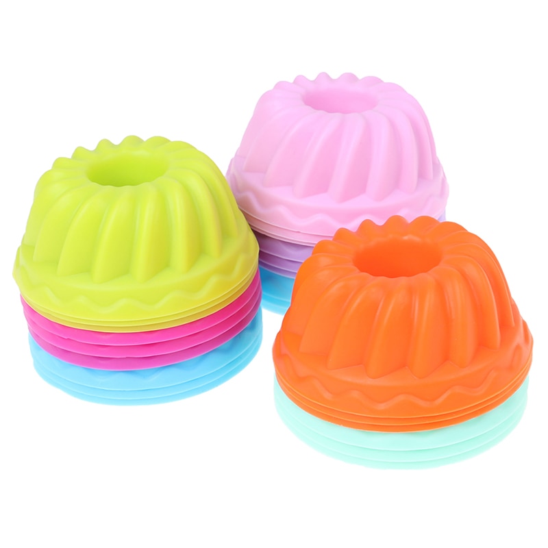 12pcs/set Baking Jelly Mould Silicone Pudding Cupcake Muffin Donut Mold