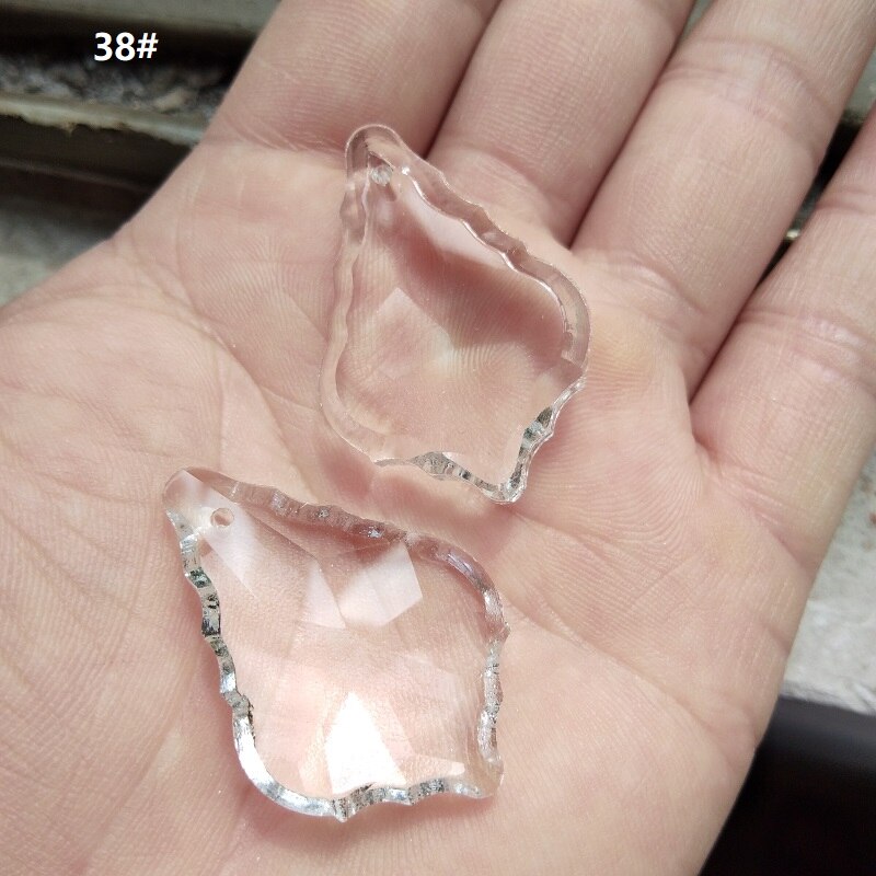 20 stuks/partij, 38*25*11mm Crystal clear Glas Bruiloft Decoratie Garland met Hanger Esdoornblad kristal hanger