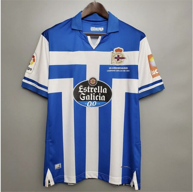 20/21 para Deportivo de La Coruña adulto Camiseta de fútbol Deportivo de La CDR futbol Camisa de ocio mejor camisetas de ca: Negro / XXL