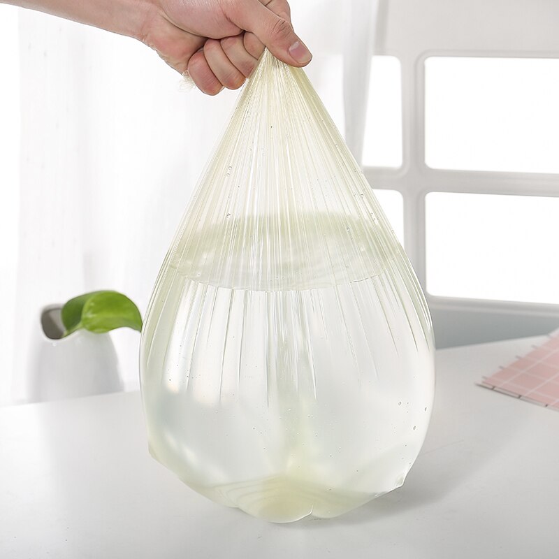 100pcs/pack Household Disposable Plastic Bags Silver Steel Point-off Refuse Bag Trash Bags