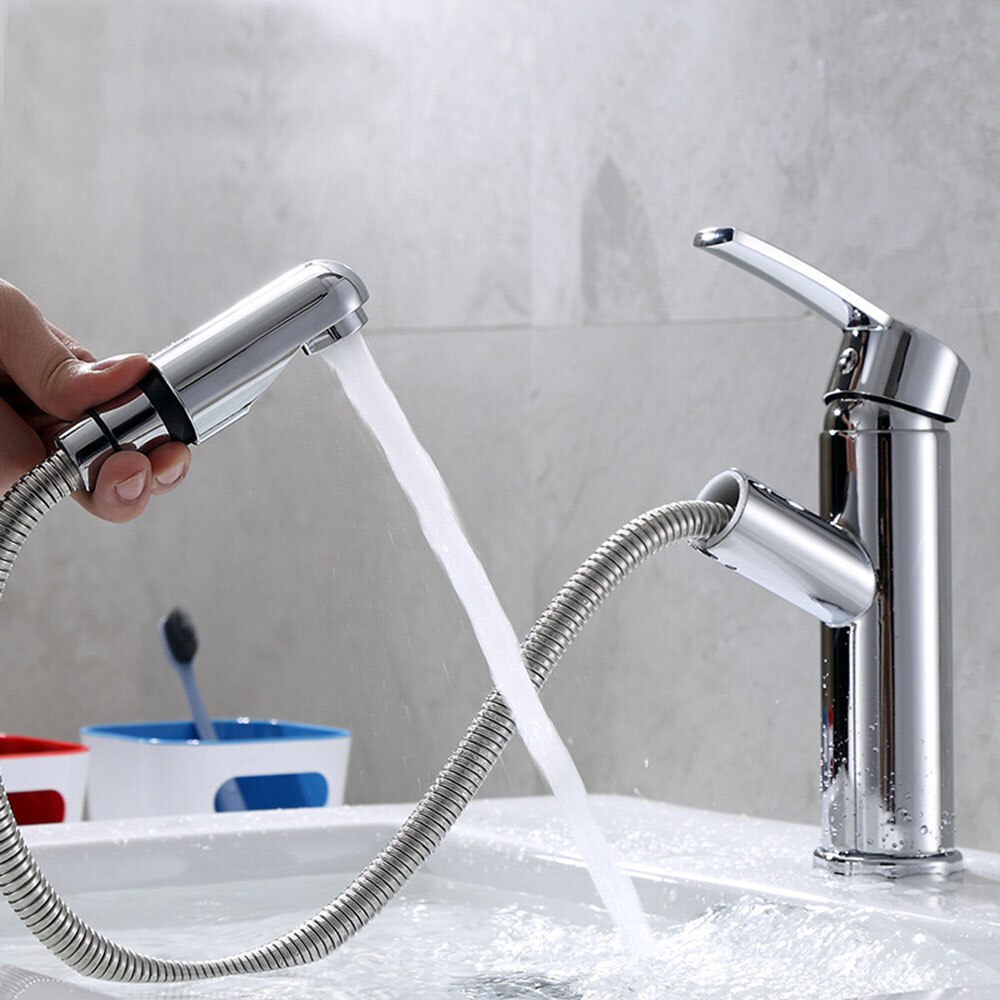 Toilet badeværelse kran messing og vand vandfald håndvaskarmatur trækkes ud håndvask håndvaskarmatur – Grandado
