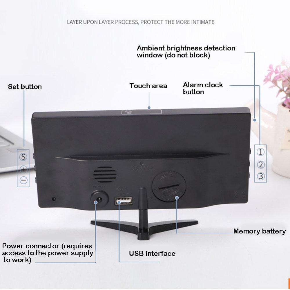 Latest Digital Alarm Clock Dimmable Screen Digital Clock 3 Brightness With Date And Temperaturefor Display For Kids Bedroom