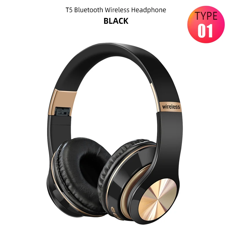 T5 słuchawki Bluetooth nauszne bezprzewodowe słuchawki douszne z mikrofonem zestaw słuchawkowy dla graczy składany Auriculare Fone dla Huawei iPhone: Czerwony
