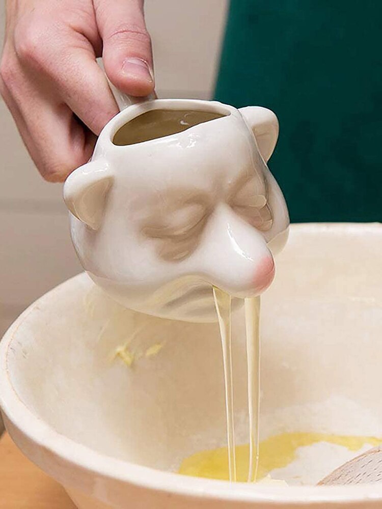 Egg white separator Big nose kitchen baking ceramic cartoon face egg white separator egg white separation gadget