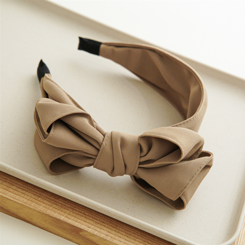Diadema con lazo multicapa de lado grande para mujer y niña, diadema plisada de tela ancha, accesorios para el cabello para lavado de maquillaje y cara: Lavanda
