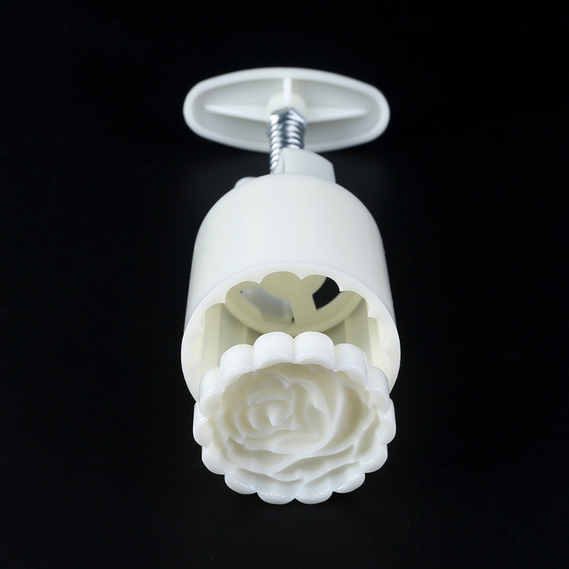 Lotus Leaf Round Moon Cake Molds 50g Hand-Pressure 4 Stamps Chinese Traditional Mooncake Molds for Mid-Autumn DIY Pastry