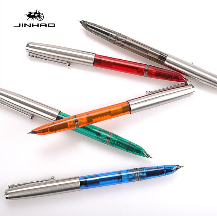 Jinhao 51a 0,38mm brunnen stift holz tinte stifte transparent stift für schule schriftlich pluma fuente büro liefert stylo Feder