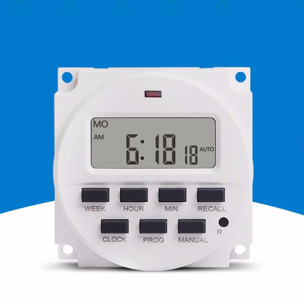 15.98 tommers lcd digital tidtaker 220v ac 7 dager programmerbar tidsbryter  tm618n-2 sifret tidtakere brytere
