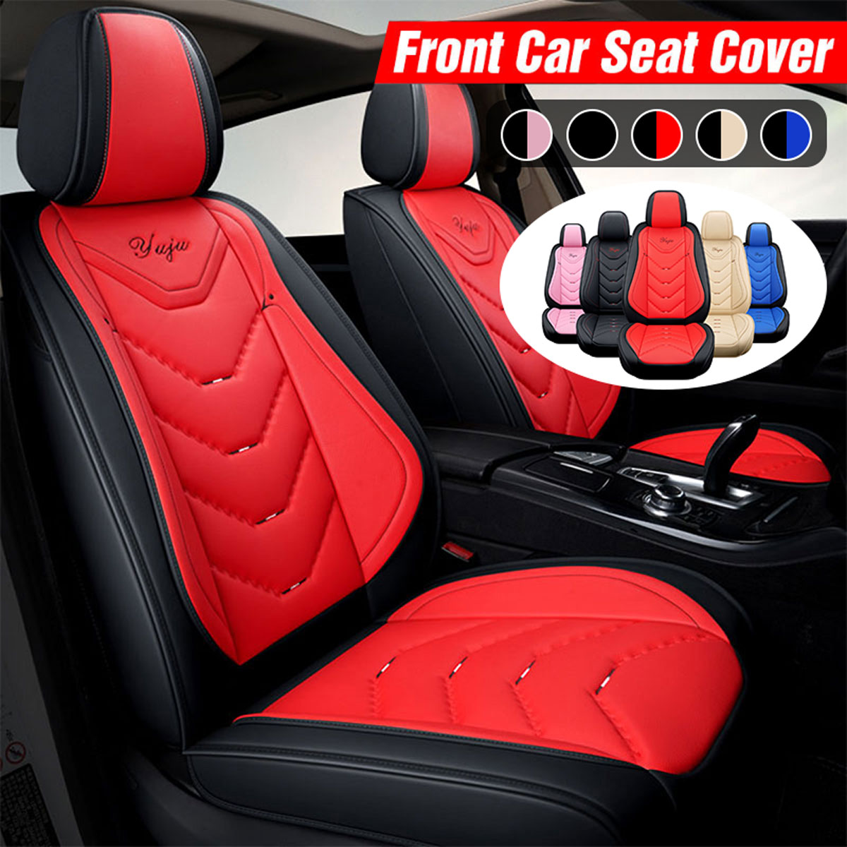Universial Front Car Seat Cover Protector Auto Covers Pu Lederen Volledige Bescherm Antislip Voor De Meeste Auto