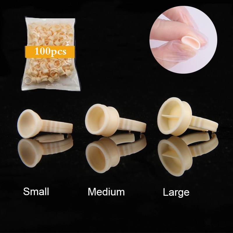 100 stuks siliconen semi-permanente tatoeage ringbeker microblading pigmentlijm houder verdeler tatoeage inkt opbergbekers accessoires