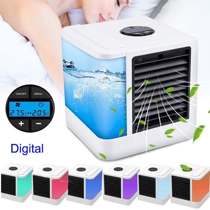 7 farbe Lichter Mini Klimaanlage Gerät Fans USB Tr – Grandado