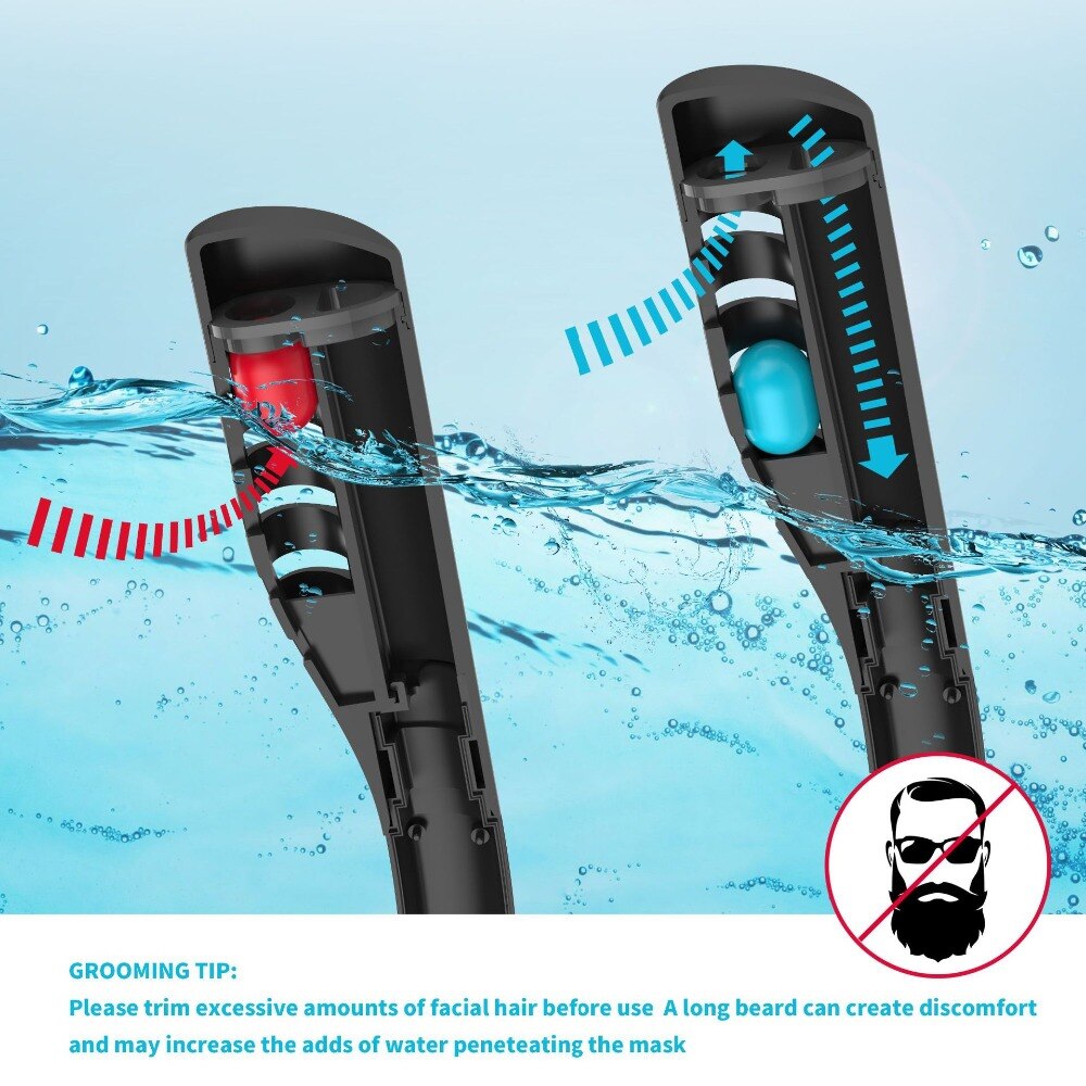 Hjkb schwimmmaske für erwachsene (männer, frauen) mit doppelatemschlauch, silikon, komplett trocken, schnorchelmaske für freundlicher, taucherbrille, ausrügestochen
